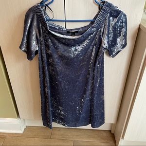 Light Blue Crushed Velvet Dress